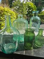 Groene flessen/vaasje, Antiek en Kunst, Ophalen of Verzenden