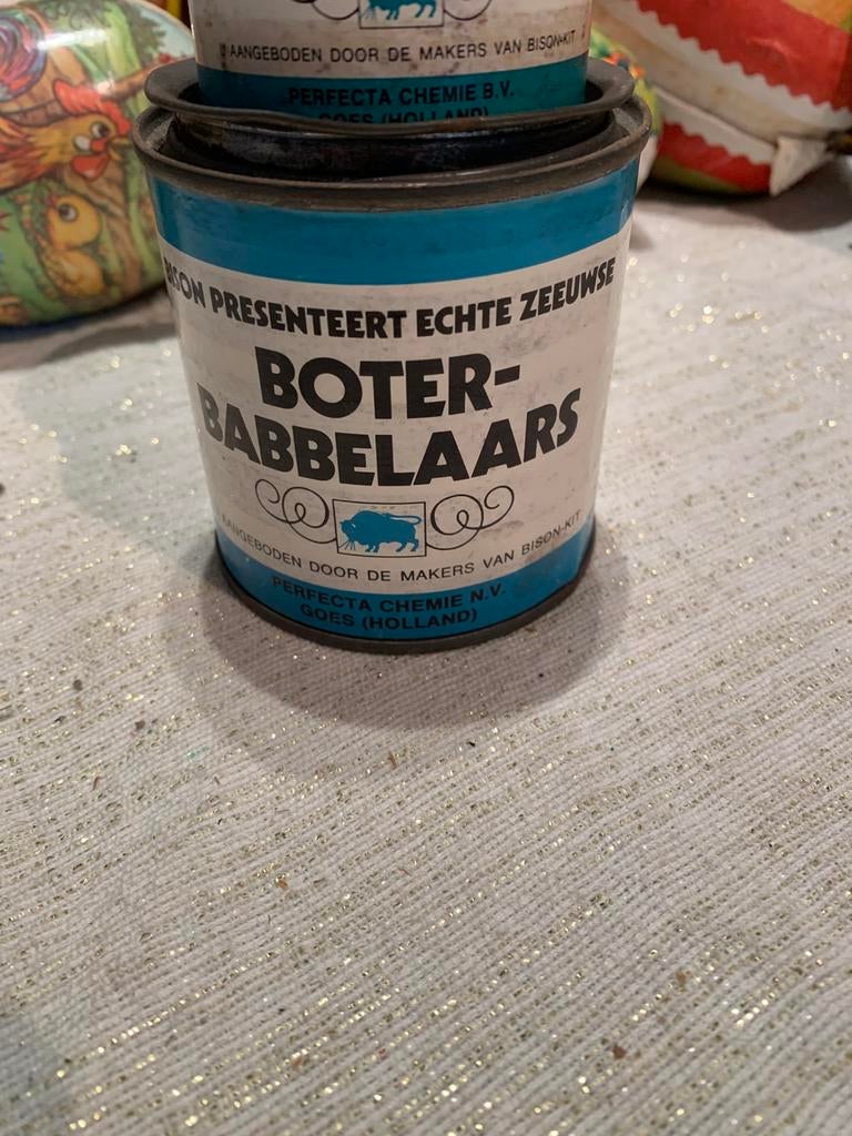 Bison zeeuwse Boterbabbelaars Blikken, Antiek en Kunst, Ophalen of Verzenden