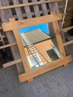 Spiegel in houten frame, country stijl!, Ophalen, 100 tot 150 cm, Vierkant, Zo goed als nieuw