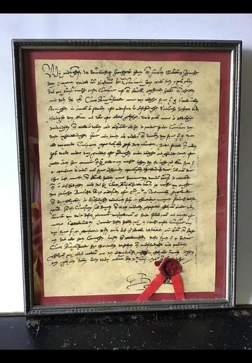 Moderne kopie van oude brief v. Michiel de Ruyter (dacht ik) beschikbaar voor biedingen