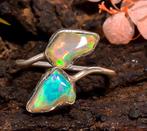 Schitterende zilveren ring met een vuuropaal, Verzenden, 19 tot 20, Nieuw, Met edelsteen