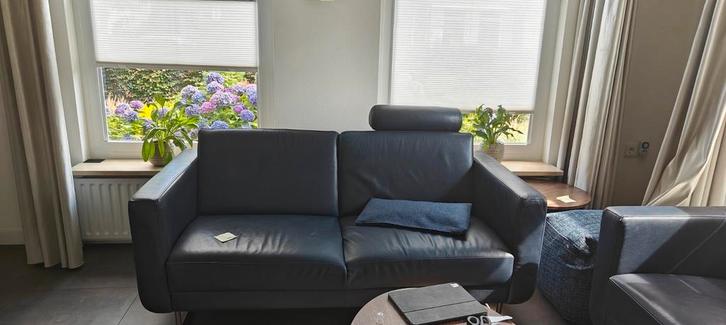2.5 zits bank en bijpassen de fauteuil in stof, Huis en Inrichting, Banken | Bankstellen, Zo goed als nieuw, Rechte bank, Tweepersoons