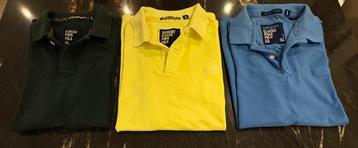 Set van 3 heren poloshirt superdry L groen geel blauw shirt beschikbaar voor biedingen