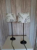 Twee schemerlampjes op voet, Ophalen of Verzenden, Gebruikt, Metaal, Minder dan 50 cm