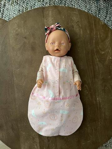 Slaapzakje roze flanel past pop 43 cm beschikbaar voor biedingen
