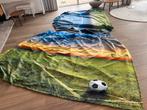 3 Gordijnen voetbalstadion voor kinderkamer, Huis en Inrichting, Overige kleuren, 150 tot 200 cm, Zo goed als nieuw, 150 tot 200 cm