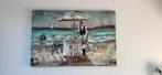 Schilderij metaal Zee strand, Ophalen, Zo goed als nieuw, Schilderij, 100 tot 125 cm