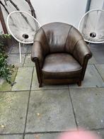 Prachtige bruin | groen schaapslederen vintage clubfauteuil, Huis en Inrichting, Fauteuils, Ophalen, Vintage, Zo goed als nieuw