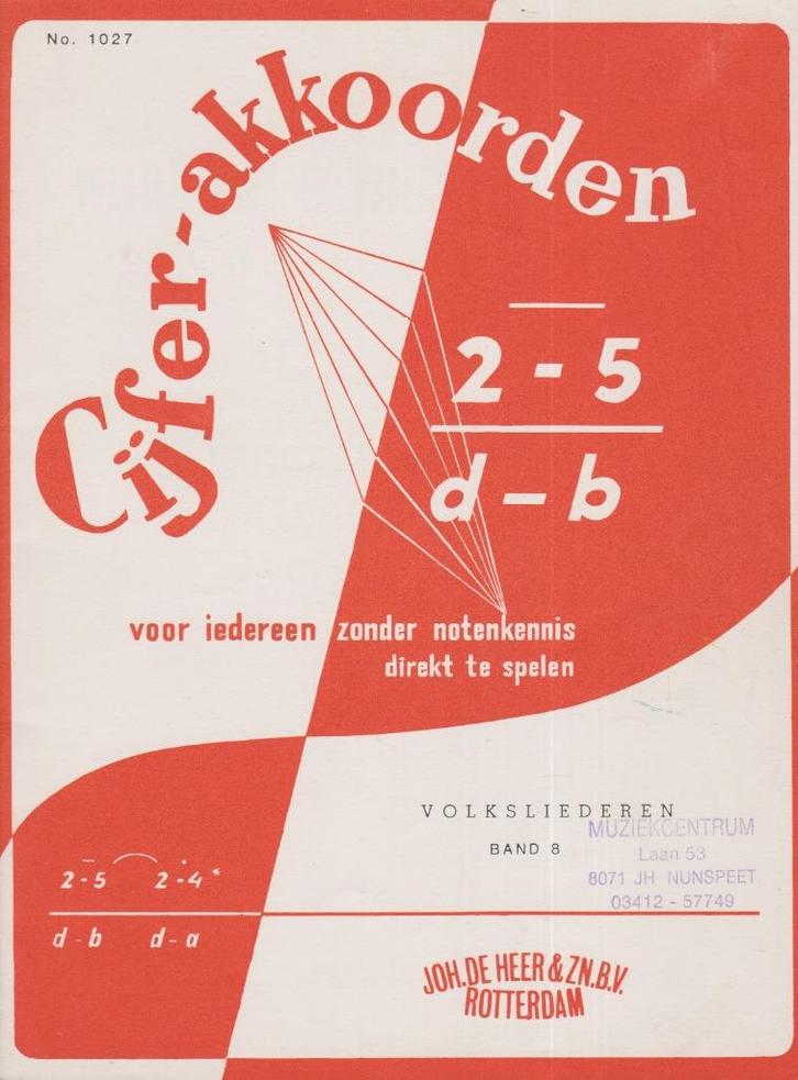 CIJFER-AKKOORDEN - VOLKSLIEDEREN - BAND 8, Muziek en Instrumenten, Bladmuziek, Gebruikt, Artiest of Componist, Piano, Ophalen of Verzenden