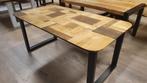 Thermisch oud eiken eettafel van 174x93cm, Ophalen, Eikenhout, Nieuw, 50 tot 100 cm