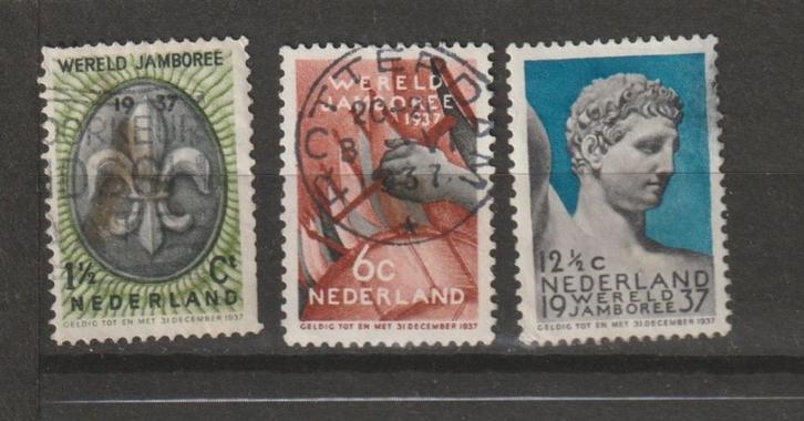 TSS Kavel 610211 Nederland gest minr 301-303 Scouting, Postzegels en Munten, Postzegels | Nederland, Gestempeld, T/m 1940, Ophalen