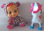 Cry Babies Lea Babypop + eenhoorn paard licht licht & geluid, Ophalen, Zo goed als nieuw, Babypop