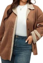 Jas Indy (44-52), Kleding | Dames, Grote Maten, Verzenden, Nieuw, Bruin, Jas of Mantel