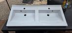Dubbele wasbak - 105x46x5 cm, Huis en Inrichting, Badkamer | Badkamermeubels, Ophalen, Gebruikt, 100 tot 150 cm, Minder dan 100 cm