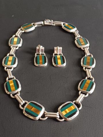 Zilveren Mexico Set Collier & Oorbellen beschikbaar voor biedingen