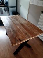 Eettafel mangohout met X poten, Huis en Inrichting, Tafels | Eettafels, Ophalen, 100 tot 150 cm, 50 tot 100 cm, Zo goed als nieuw