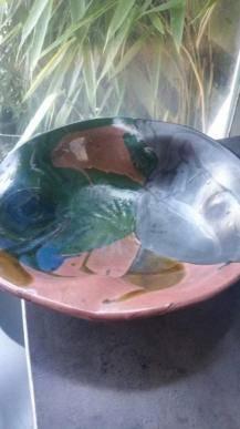 Mooie vintage design schaal gemerkt Thomas Buxo van aardewer, Antiek en Kunst, Curiosa en Brocante, Ophalen of Verzenden