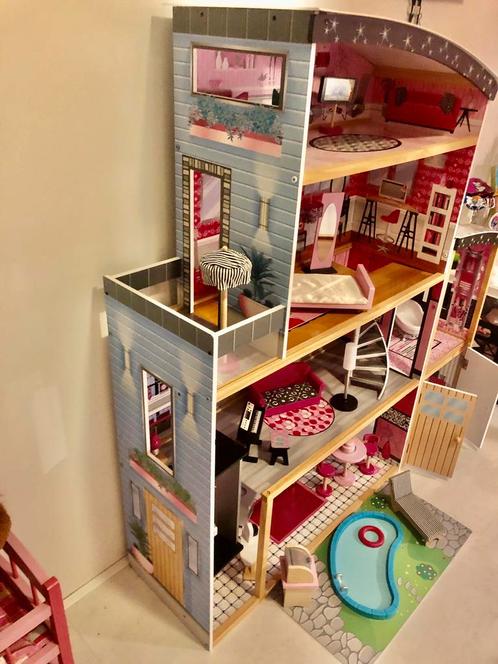 Barbie-Poppenhuis KidKraft Hout, Kinderen en Baby's, Speelgoed | Poppenhuizen, Zo goed als nieuw, Poppenhuis, Ophalen