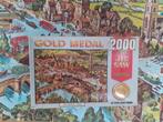 Gold medal oude jigsaw 2000st legpuzzel the country town, Ophalen of Verzenden, Gebruikt