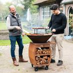 bbq plancha Companero XXL Cortenstaal met 80cm plaat 8mm NW, Tuin en Terras, Ophalen of Verzenden, Gebruikt, RJRoyal Living, Met accessoires