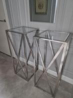 2x pilaren zuilen chroome plantentafel Eric kuster stijl, Ophalen, Zo goed als nieuw