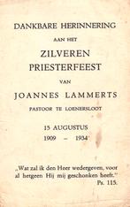 Lammerts Joannes zilveren priesterfeest 1934 Loenersloot, Ophalen of Verzenden