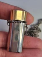 Vintage 80's ketting met parfum bottle hanger, Ophalen of Verzenden, Zo goed als nieuw, Zilver, Overige materialen