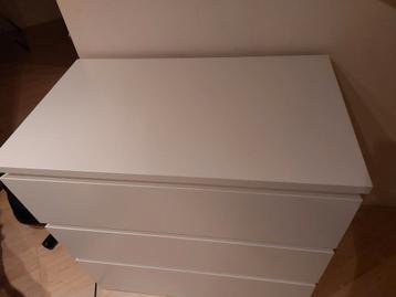 Ikea Malm witte ladekast met 3 lades - afbeelding 2