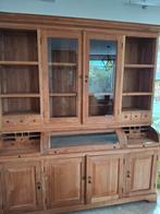 Teak hout, buffetkast, 195 cm breed / 216 cm hoog, Ophalen, Gebruikt, 150 tot 200 cm, Glas