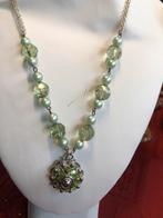 Ketting, Sieraden, Tassen en Uiterlijk, Kettingen, Ophalen of Verzenden, Zo goed als nieuw, Groen, Zilver