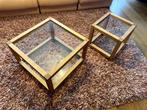 HYLLINGE MøBLER set vierkante houten tafeltjes, Minder dan 55 cm, Vierkant, Zo goed als nieuw, Hout