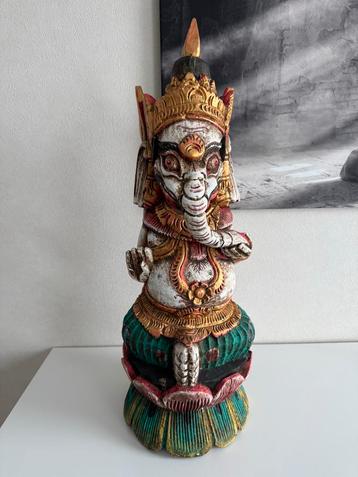 Houten Ganesha Beeld - Uniek Thais Handwerk beschikbaar voor biedingen