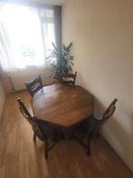 Massieve eiken tafel + stoelen, Ophalen, Gebruikt, Eikenhout, Vijf personen of meer