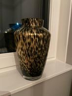 Cheetah vaas goud/zwart, Huis en Inrichting, Woonaccessoires | Vazen, Ophalen, Zwart, Minder dan 50 cm, Glas