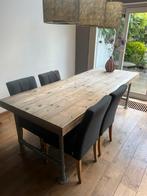 Tafel van steigerhout met stijgerbuizen, Huis en Inrichting, Ophalen, Zo goed als nieuw
