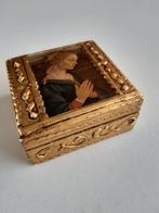 Goudkleurig houten snuisterijendoosje (vintage), Antiek en Kunst, Curiosa en Brocante, Ophalen of Verzenden