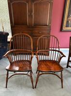 Origineel Engelse Windsor stoelen, Huis en Inrichting, Stoelen, Ophalen, Bruin, Twee