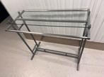 Glazen tafel met metalen frame KLEDING REK, Gebruikt, 100 tot 150 cm, Glas, Tafelblad