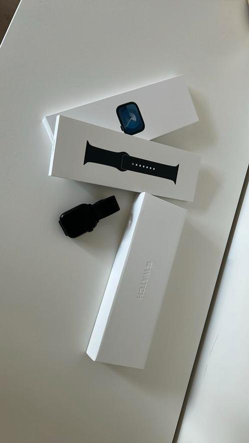 Apple watch 9 45mm midnight, Sieraden, Tassen en Uiterlijk, Smartwatches, Zo goed als nieuw, iOS, Zwart, Conditie, Ophalen of Verzenden