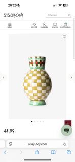 GEZOCHT Sissy Boy groen/geblokte vaas, Huis en Inrichting, Woonaccessoires | Vazen, Ophalen of Verzenden, Groen, Glas, Minder dan 50 cm