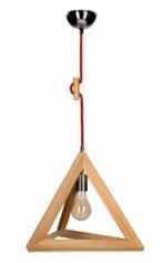 Vintage piramide prisma hanglamp Jaren 80, Huis en Inrichting, Lampen | Hanglampen, Ophalen, Zo goed als nieuw, Hout, Minder dan 50 cm