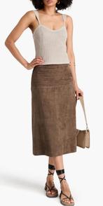 JOSEPH SUÈDE MIDI ROK, BRUIN, NL 38, (NEW €1.195) 💖💖💖, Kleding | Dames, Rokken, Maat 38/40 (M), JOSEPH, Bruin, Nieuw