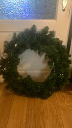 Grote kerstkrans 75  cm met verlichting, Diversen, Kerst, Ophalen of Verzenden, Zo goed als nieuw