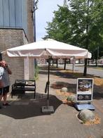 Horeca parasol met voet en beschermhoes, Tuin en Terras, Ophalen, Gebruikt