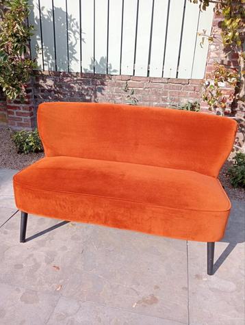 Bankje, Bankstel, Modern Velvet. Roest/oranje Look beschikbaar voor biedingen