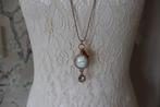 Lange blauwe ketting, Ophalen of Verzenden, Zo goed als nieuw, Blauw, Overige materialen