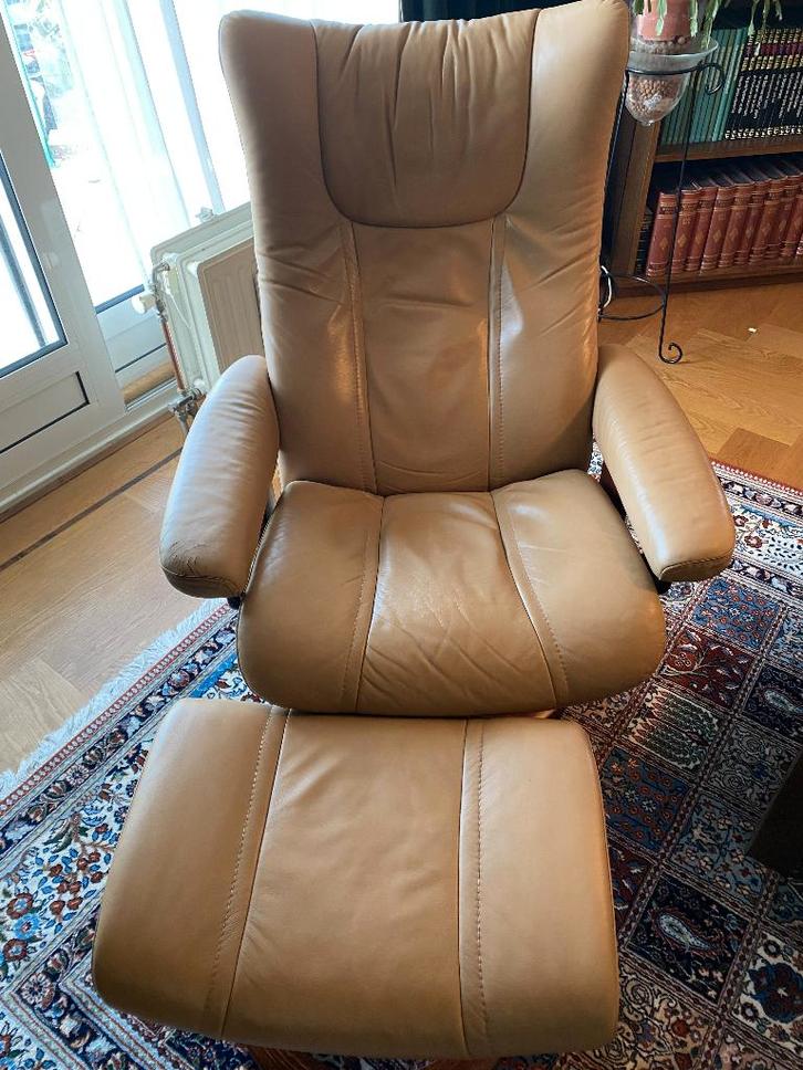 Stressless fauteuil, Huis en Inrichting, Fauteuils, Gebruikt, Leer, 75 tot 100 cm, 75 tot 100 cm, Ophalen
