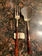 Zilveren zuur vork en schepwerk met Cornalijn Handvat, Ophalen of Verzenden