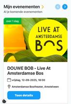4 tickets Douwe Bob - Live in het Amsterdamse Bos, Tickets en Kaartjes, Drie personen of meer, September