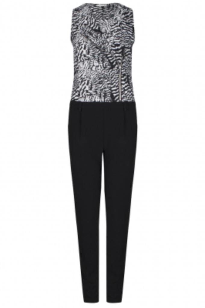 Supertrash Jumpsuit Wildheart Feather maat 36, zwart-wit., Kleding | Dames, Jumpsuits, Nieuw, Maat 36 (S), Zwart, Ophalen of Verzenden